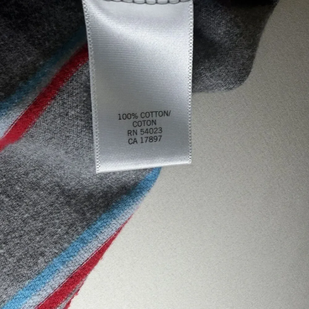BANANA REPUBLIC Men's Gray Striped Short Sleeve Polo Shirt sz XL